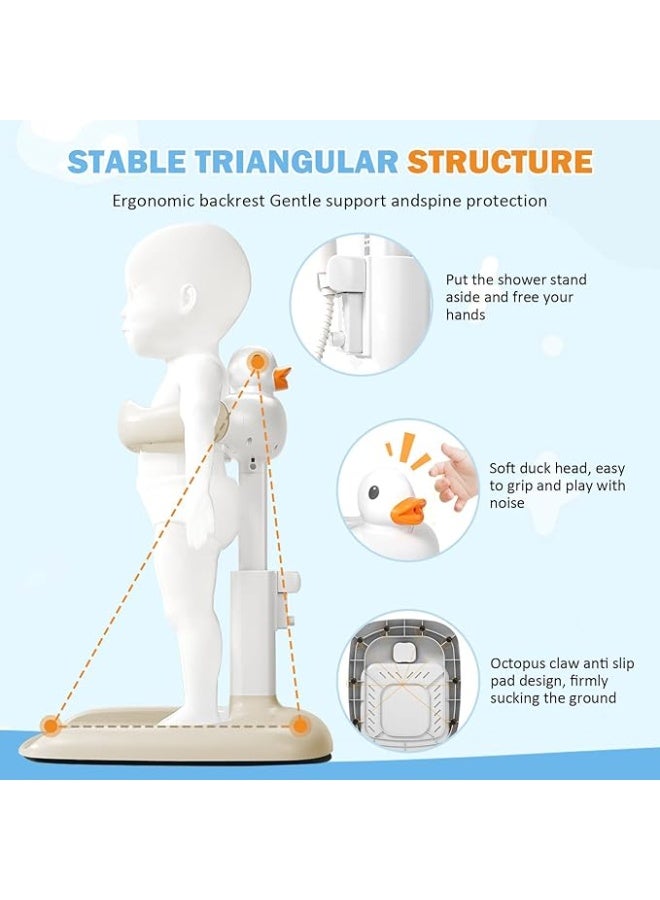 DUNISO Baby Shower Standing Support, Adjustable Height, Foldable Baby Bath Stand with Safe Anti-Slip Base, Easy to Clean and Portable, Support for Infants & Toddlers - Image 5